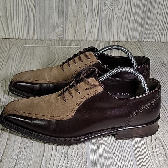 Mezlan Termoli Brown and Tan Leather Lace Up Oxfords Mens Size 9 main image 12